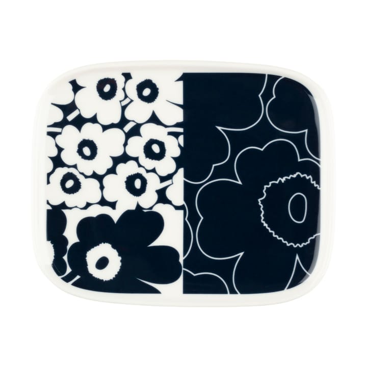 Unikko Kollage Untertasse 12x15 cm - White-dark blue - Marimekko