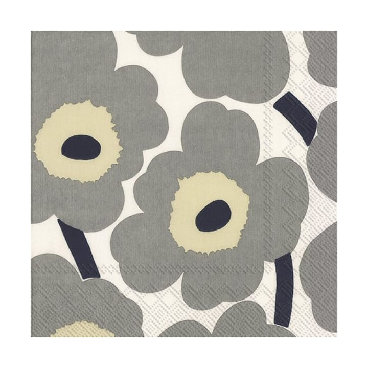 Unikko Serviette 33x33cm 20er Pack - Grey-white - Marimekko