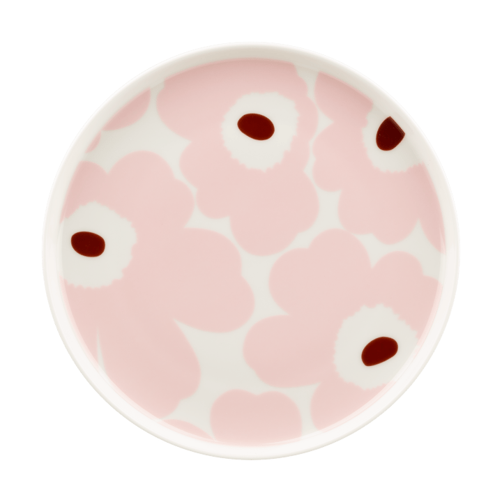 Unikko Teller Ø20cm - White-light pink-chestnut - Marimekko