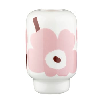 Unikko Vase 14 cm - White-light pink-chestnut - Marimekko