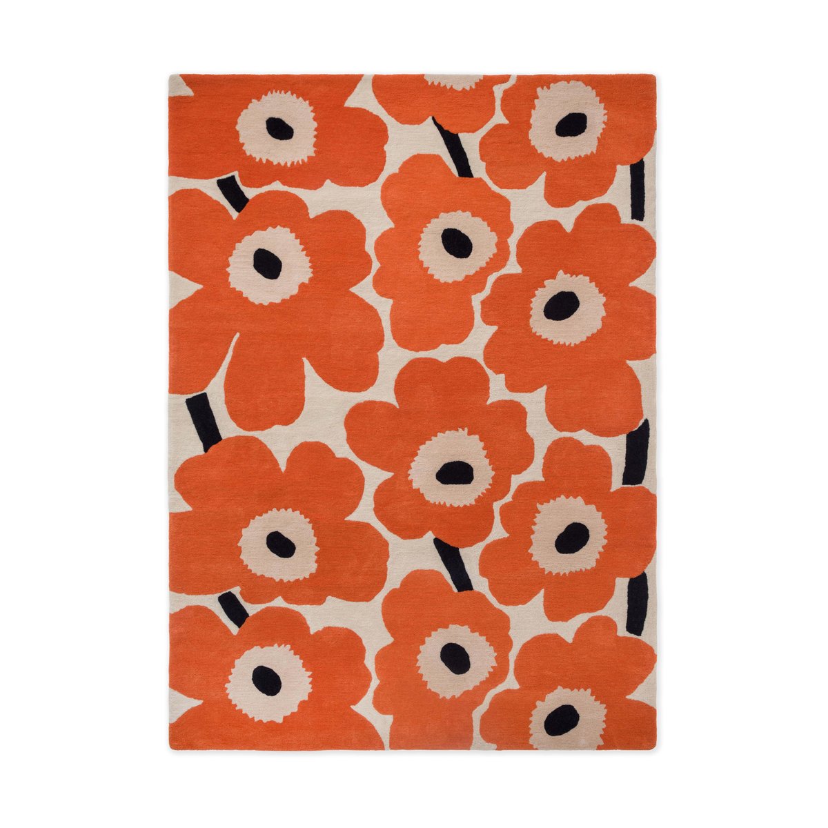 Marimekko Unikko Wollteppich Orange Red, 250x350 cm