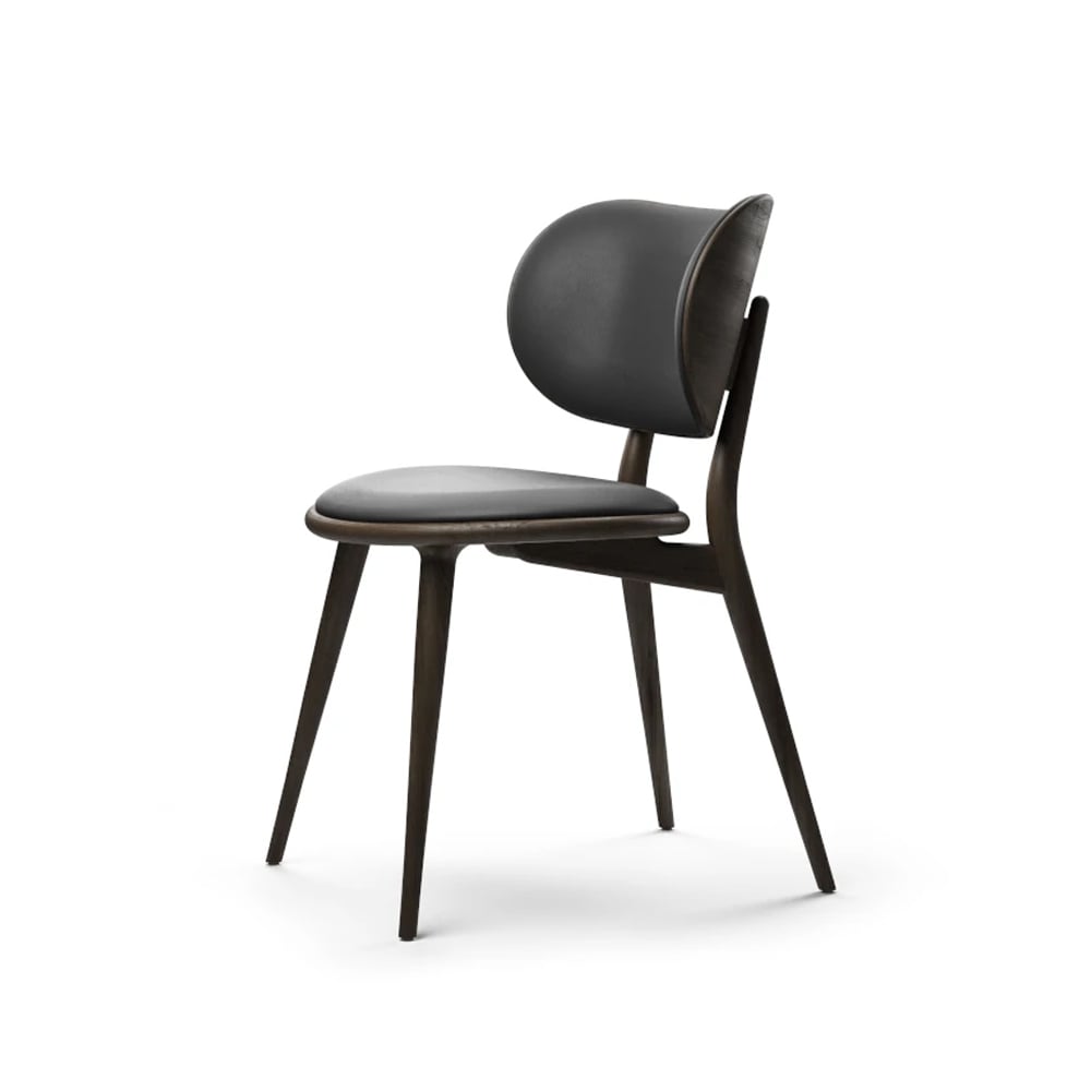 Mater The Dining Chair Stuhl Leder schwarz, Buche schwarz gebeizt