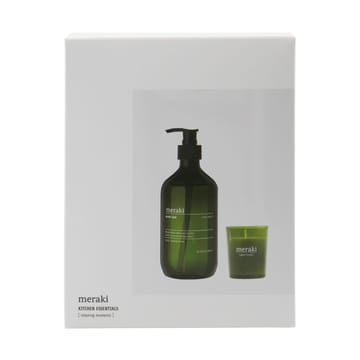 Meraki Geschenkset Handseife und Duftkerze - Anti-Geruch-Green Herbal - Meraki