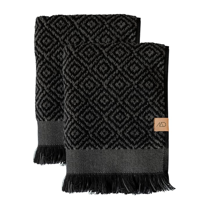 Morocco Gästehandtuch 35 x 55cm 2er Pack, Black-grey Mette Ditmer