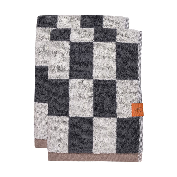 Retro Gästehandtuch 40 x 55cm 2er Pack - Dark grey - Mette Ditmer