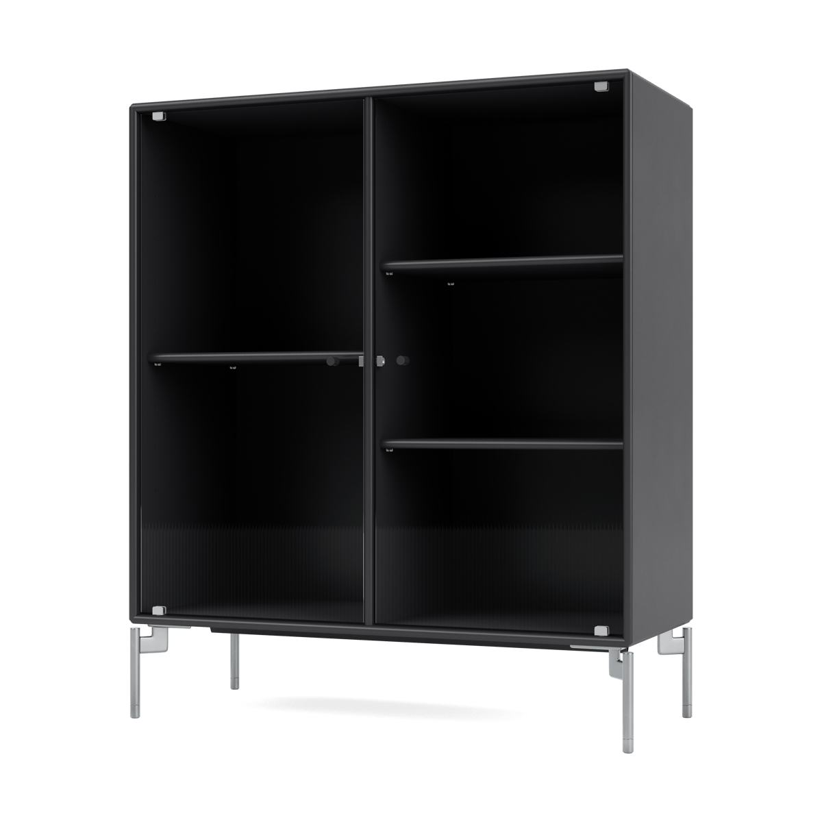 Montana Ripple II Vitrinenschrank 69,6x82,2x30 cm Anthracite-Beine chrome