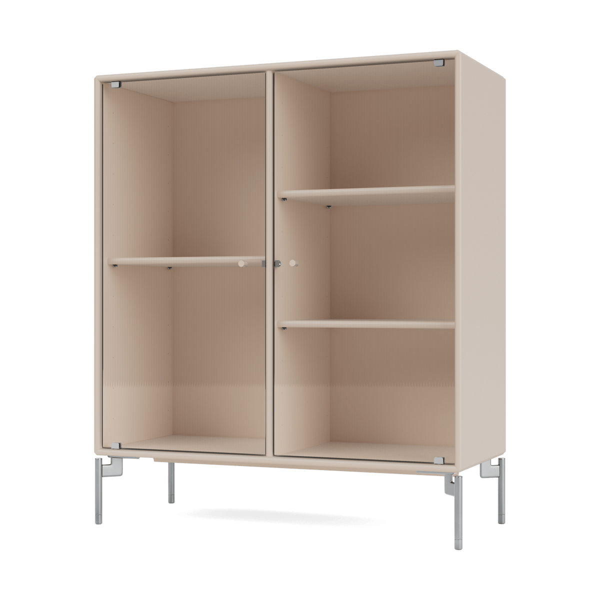 Montana Ripple II Vitrinenschrank 69,6x82,2x30 cm Clay-Beine chrome