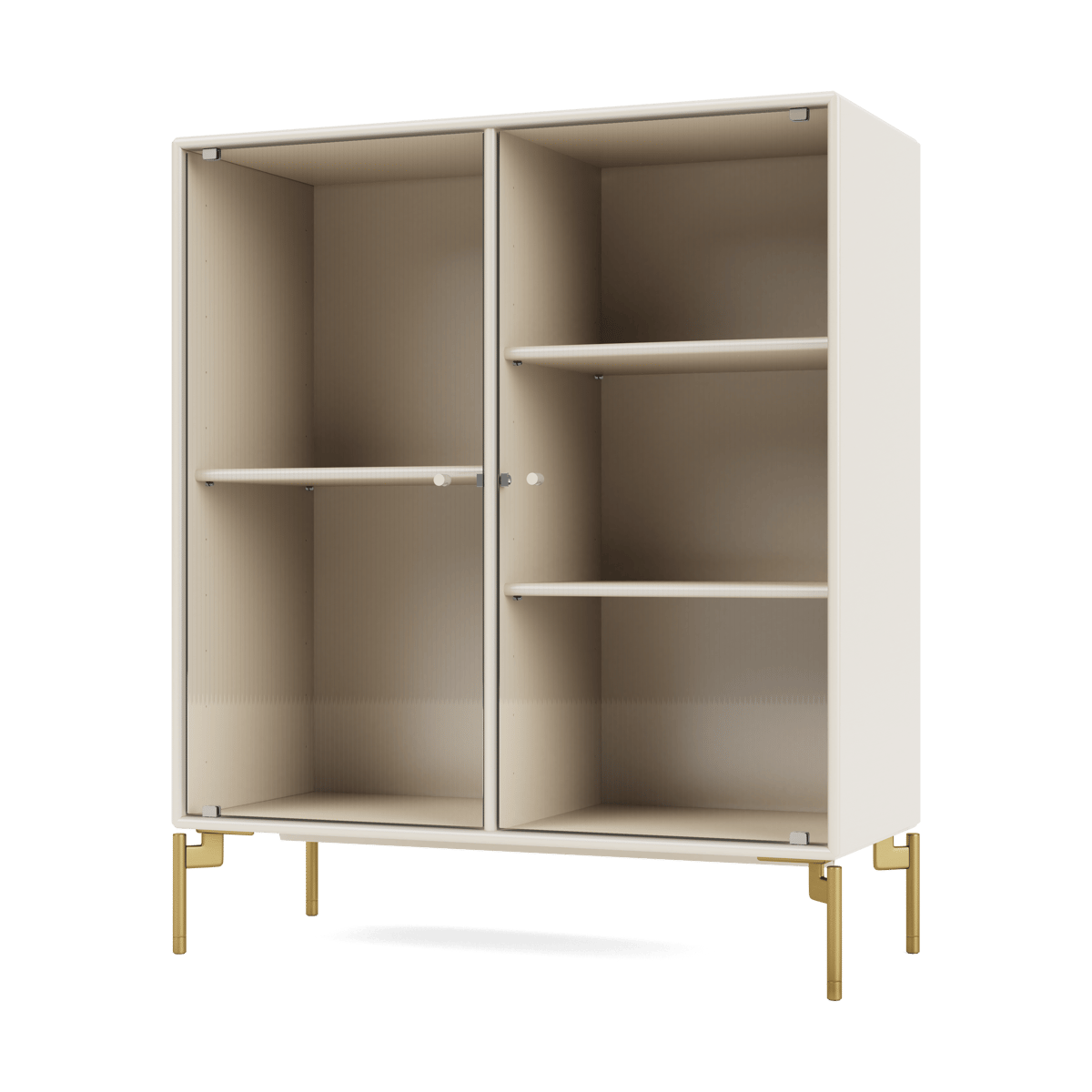 Montana Ripple II Vitrinenschrank 69,6x82,2x30 cm Oat-Beine brass