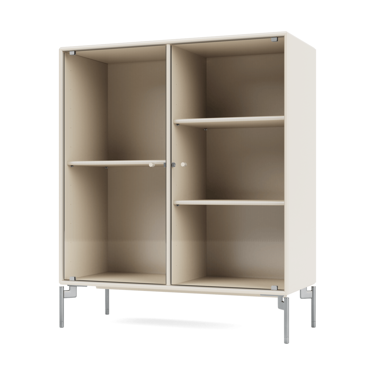 Montana Ripple II Vitrinenschrank 69,6x82,2x30 cm Oat-Beine chrome