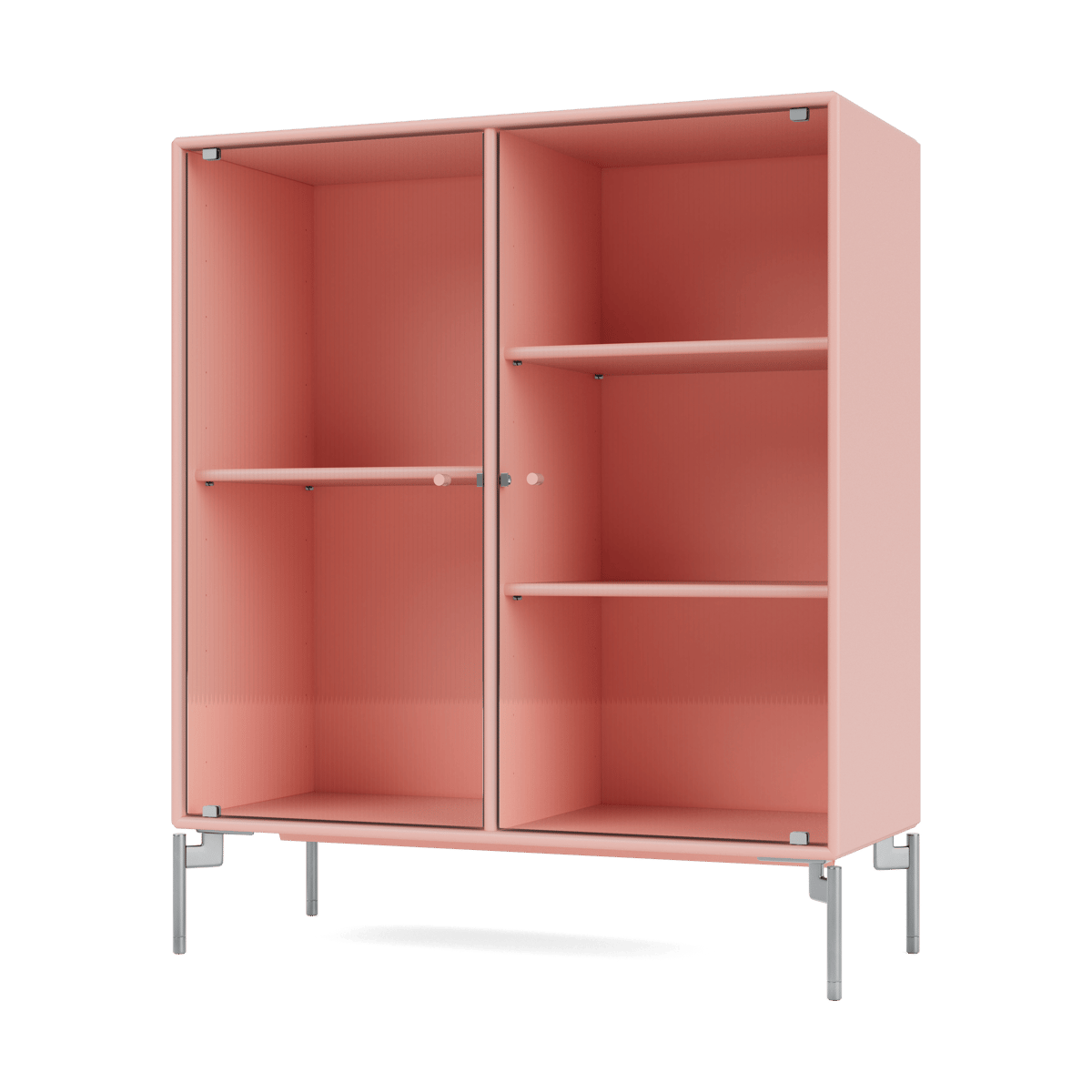 Montana Ripple II Vitrinenschrank 69,6x82,2x30 cm Ruby-Beine chrome