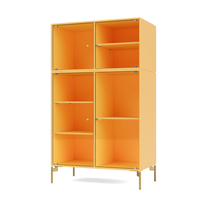 Ripple III Vitrinenschrank 69,6x117,6x38 cm - Acacia-Beine brass - Montana