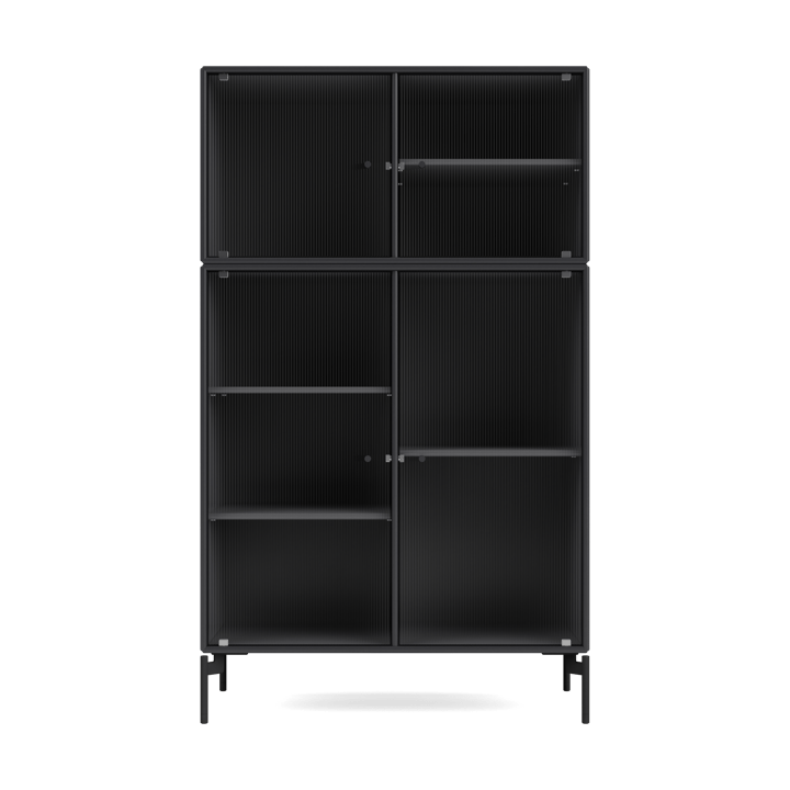 Ripple III Vitrinenschrank 69,6x117,6x38 cm - Anthracite-Beine black - Montana