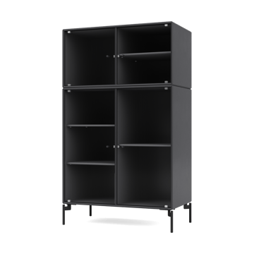 Ripple III Vitrinenschrank 69,6x117,6x38 cm - Anthracite-Beine black - Montana