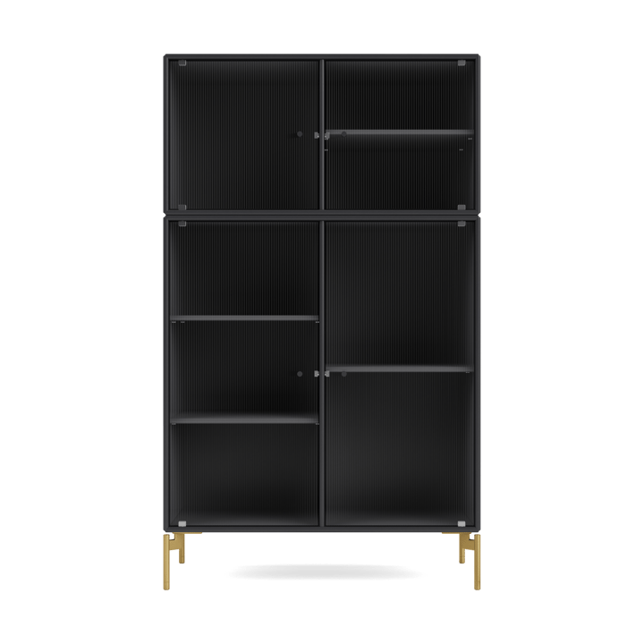 Ripple III Vitrinenschrank 69,6x117,6x38 cm - Anthracite-Beine brass - Montana