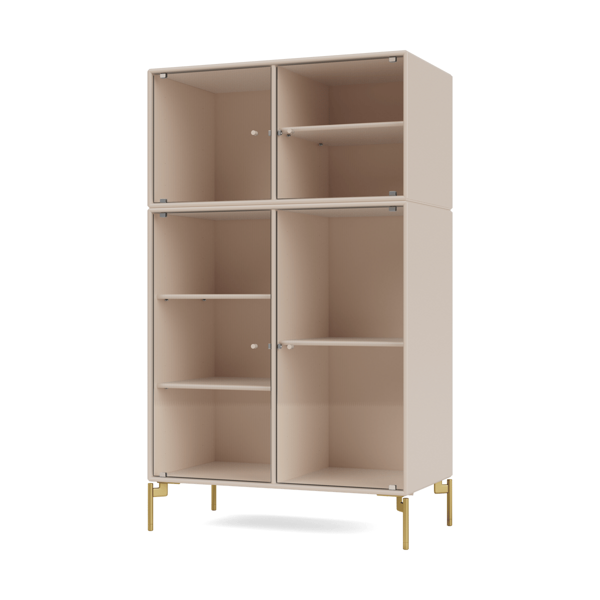 Montana Ripple III Vitrinenschrank 69,6x117,6x38 cm Clay-Beine brass