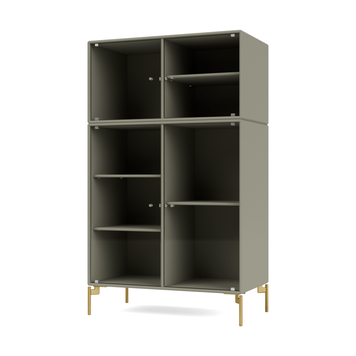 Montana Ripple III Vitrinenschrank 69,6x117,6x38 cm Fennel-Beine brass