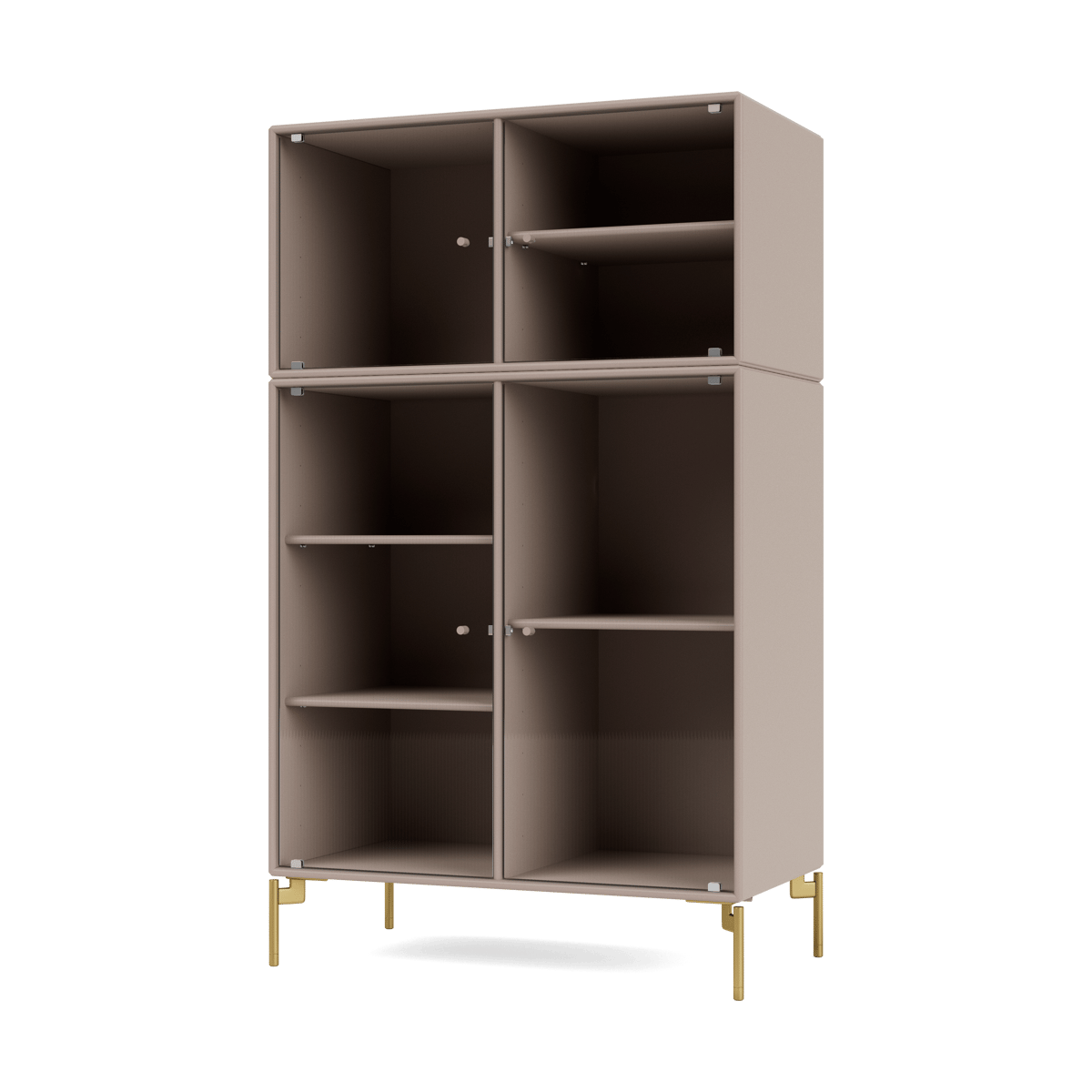 Montana Ripple III Vitrinenschrank 69,6x117,6x38 cm Mushroom-Beine brass