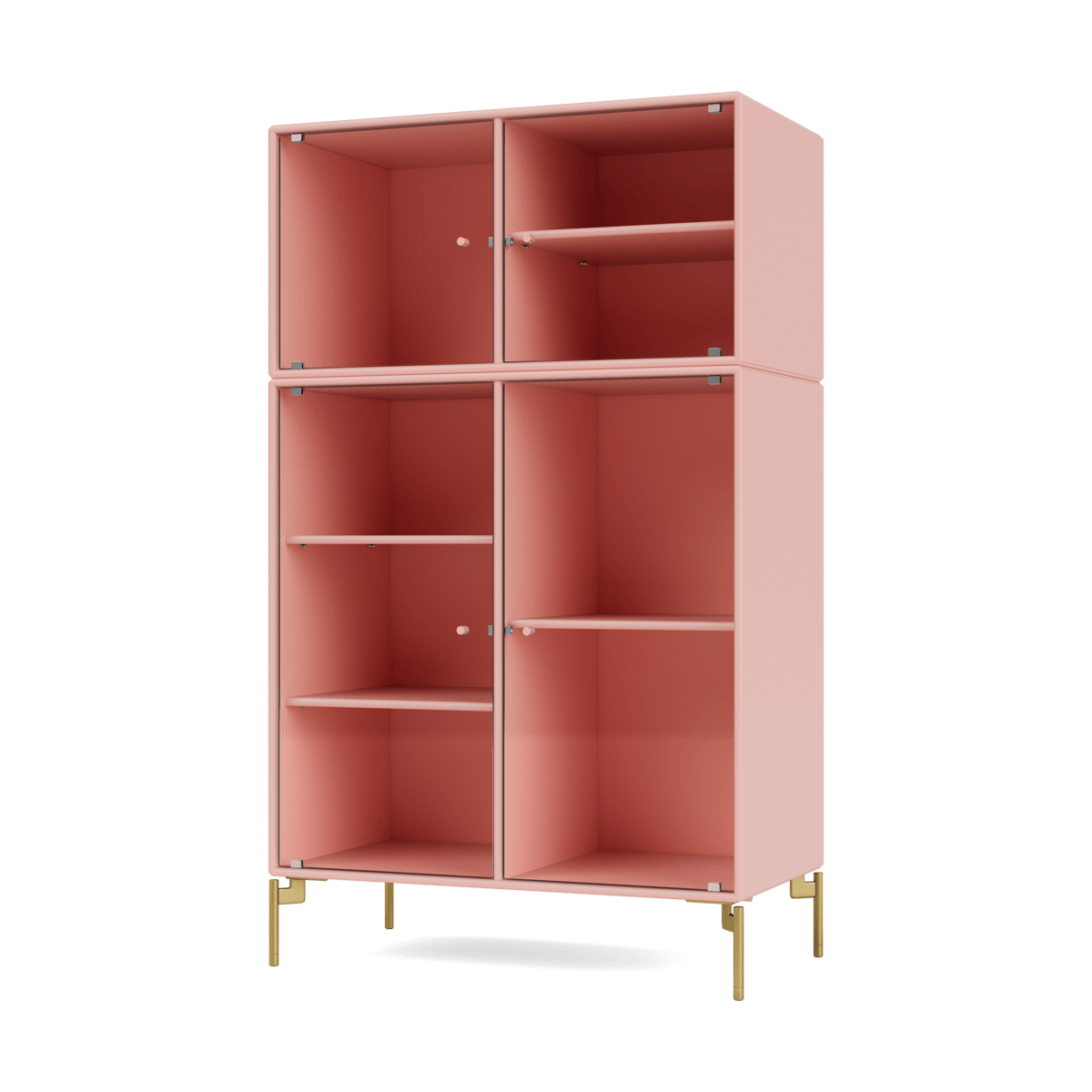 Montana Ripple III Vitrinenschrank 69,6x117,6x38 cm Ruby-Beine brass