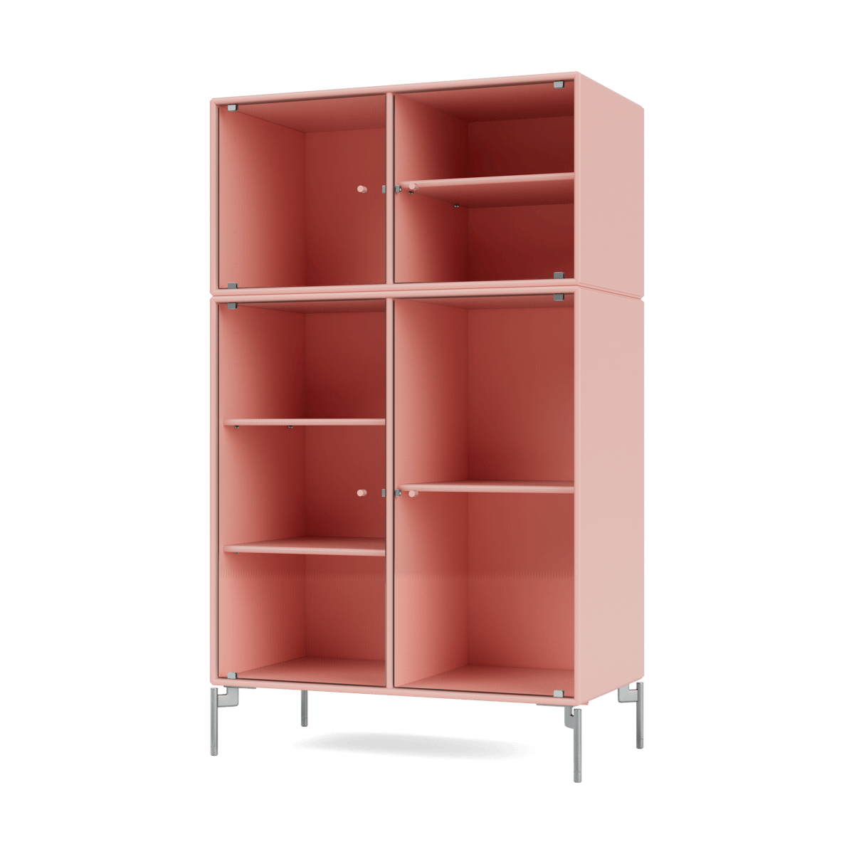 Montana Ripple III Vitrinenschrank 69,6x117,6x38 cm Ruby-Beine chrome