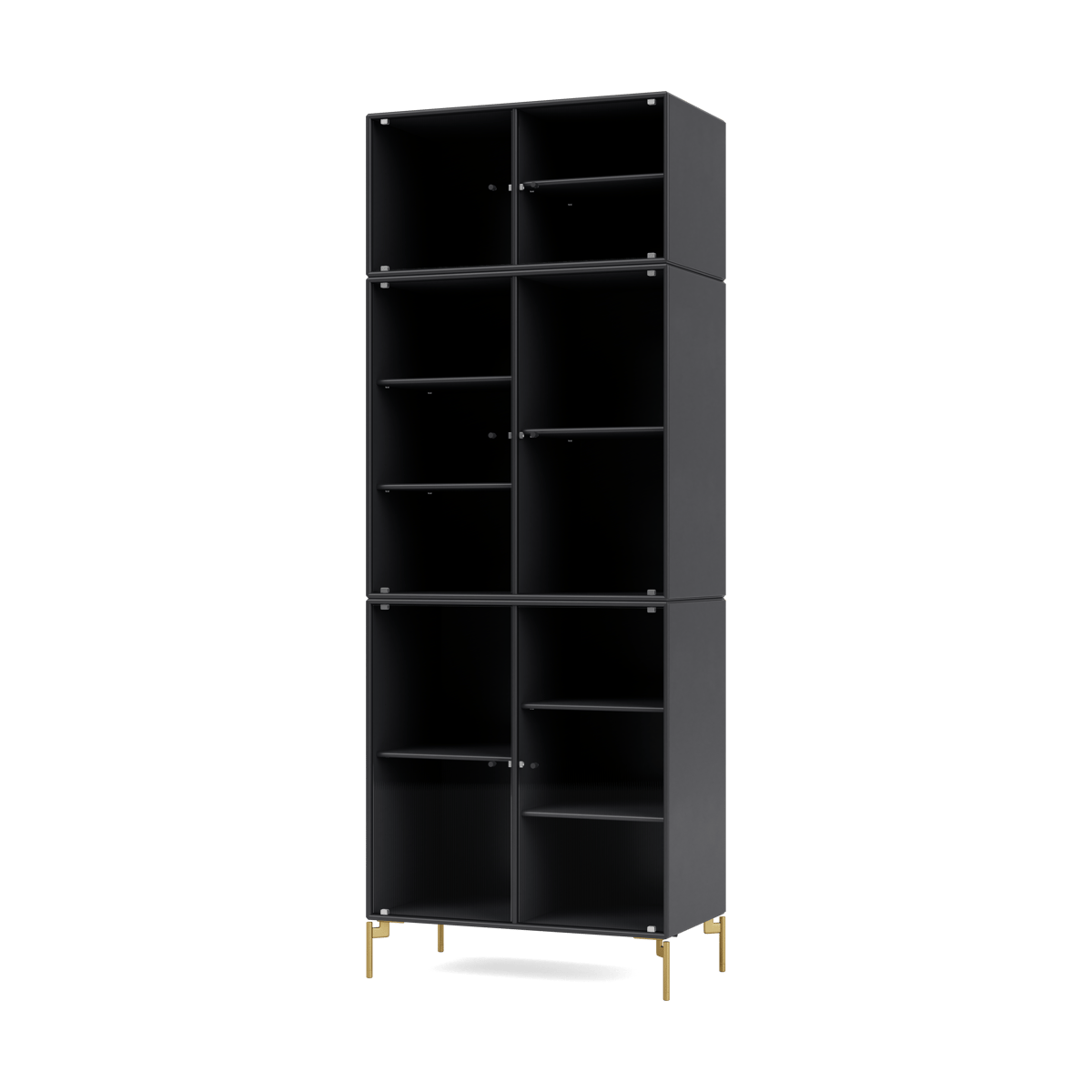 Montana Ripple IV Vitrinenschrank 69,6x187,2x38 cm Anthracite-Beine brass