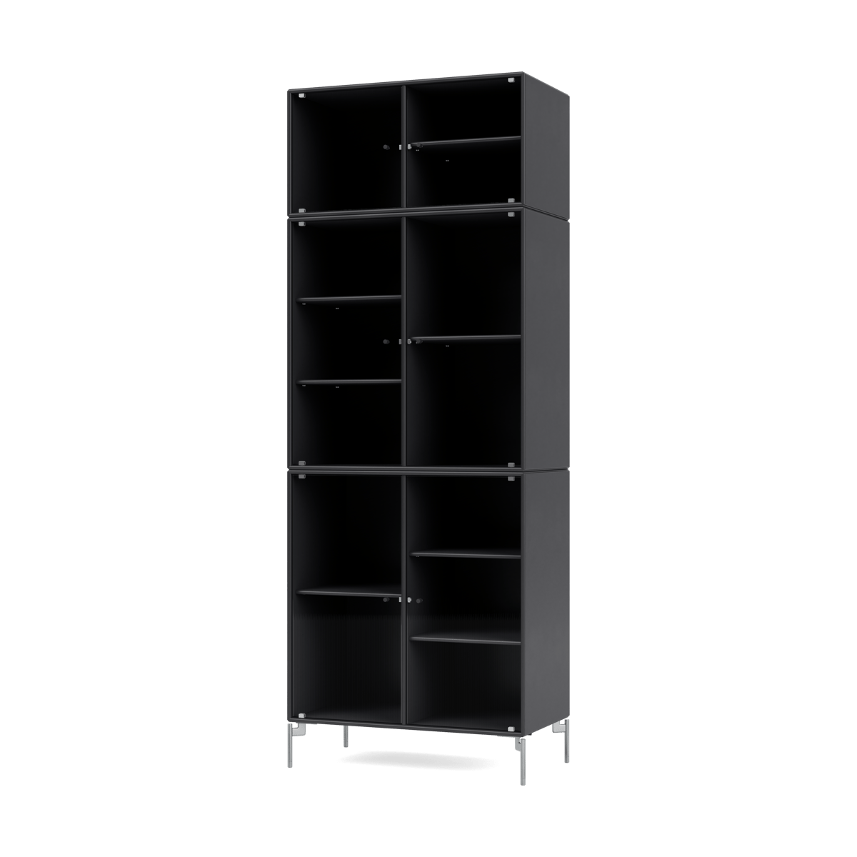 Montana Ripple IV Vitrinenschrank 69,6x187,2x38 cm Anthracite-Beine chrome