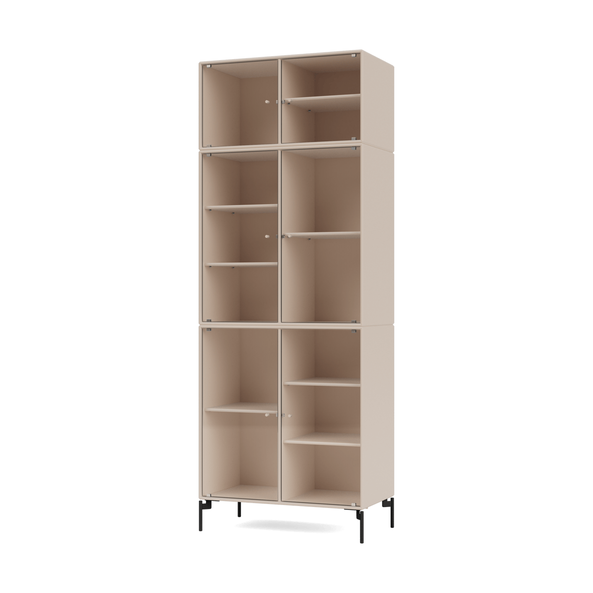 Montana Ripple IV Vitrinenschrank 69,6x187,2x38 cm Clay-Beine black