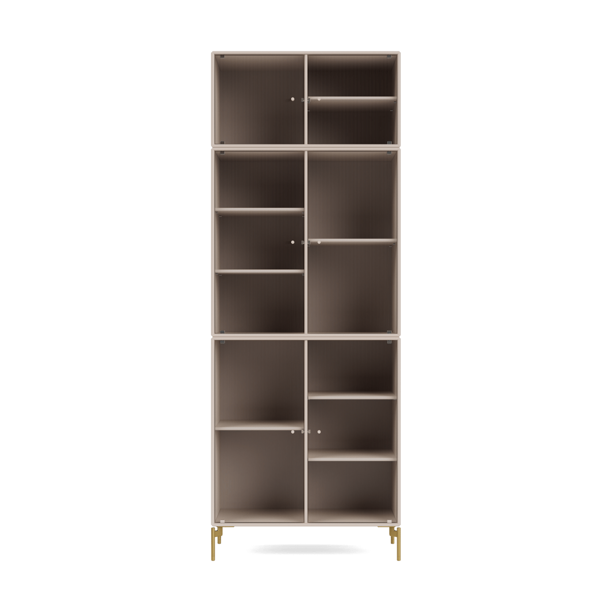 Montana Ripple IV Vitrinenschrank 69,6x187,2x38 cm Clay-Beine brass