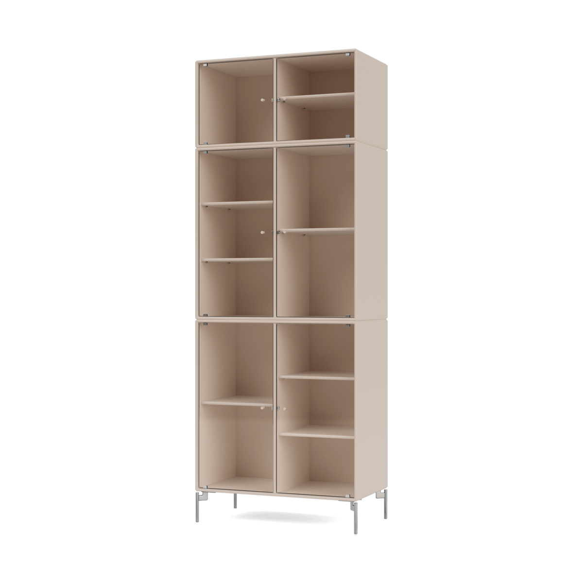 Montana Ripple IV Vitrinenschrank 69,6x187,2x38 cm Clay-Beine chrome