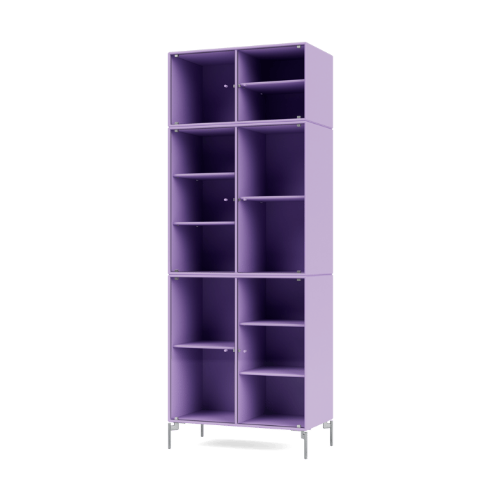 Ripple IV Vitrinenschrank 69,6x187,2x38 cm - Iris-Beine chrome - Montana