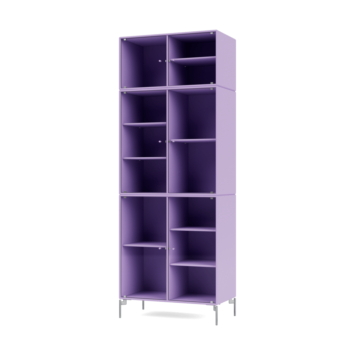 Montana Ripple IV Vitrinenschrank 69,6x187,2x38 cm Iris-Beine chrome