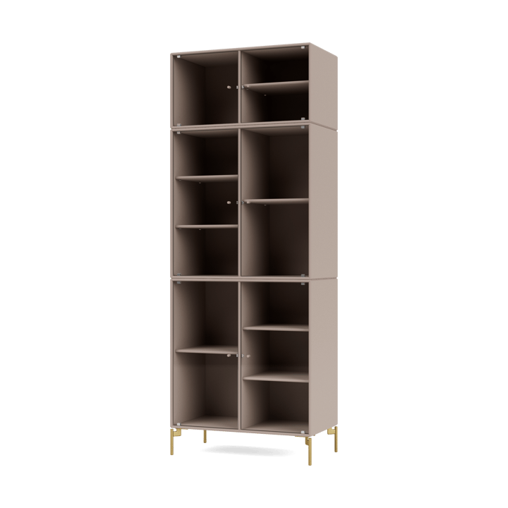 Ripple IV Vitrinenschrank 69,6x187,2x38 cm - Mushroom-Beine brass - Montana