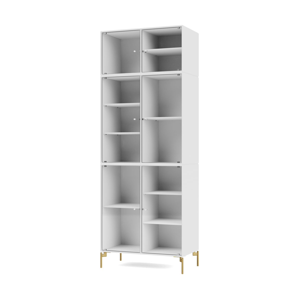 Montana Ripple IV Vitrinenschrank 69,6x187,2x38 cm NewWhite-Beine brass