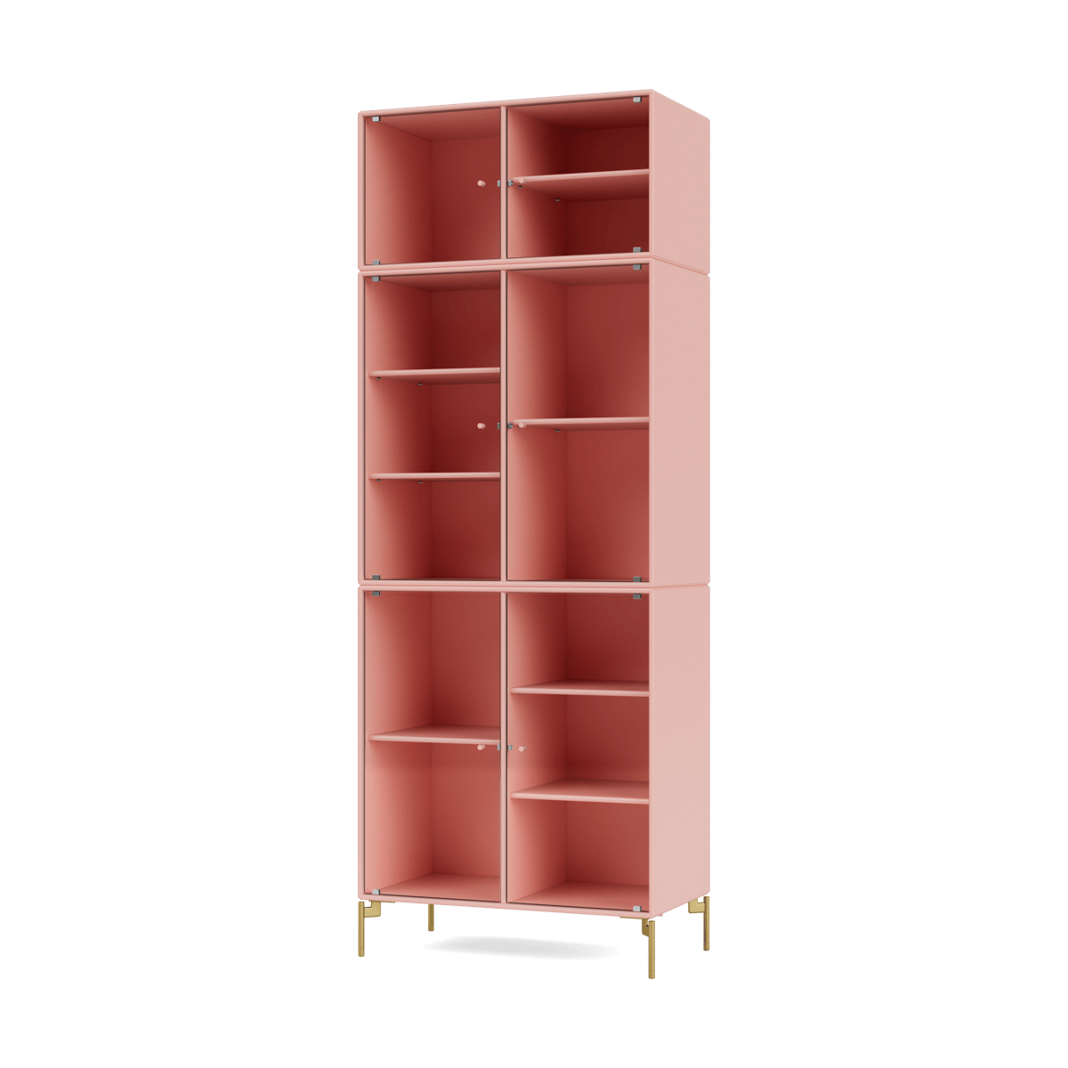 Montana Ripple IV Vitrinenschrank 69,6x187,2x38 cm Ruby-Beine brass