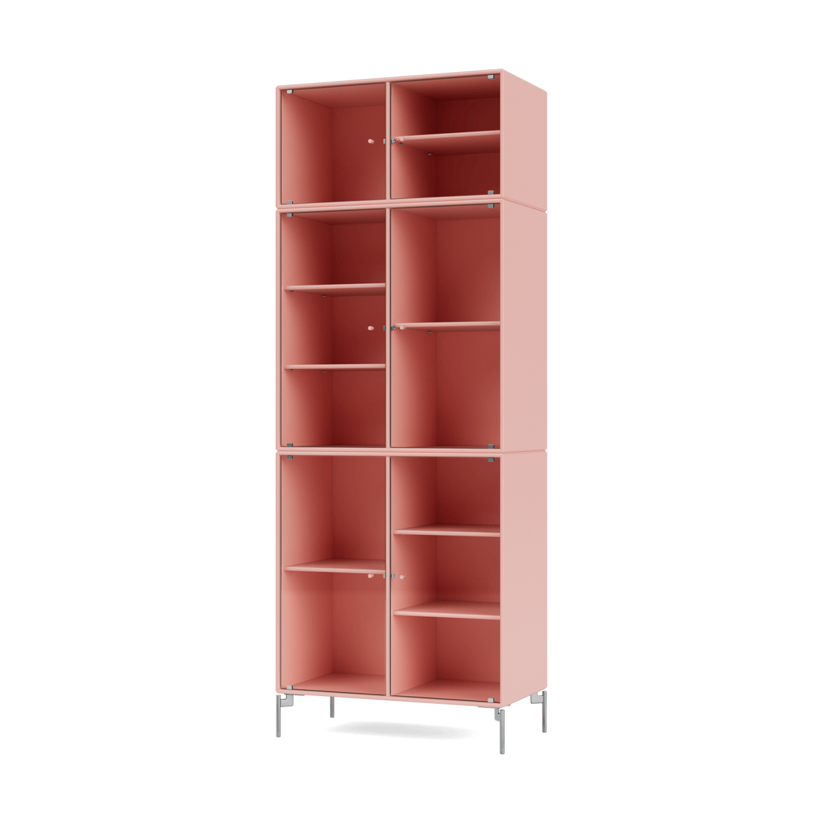 Montana Ripple IV Vitrinenschrank 69,6x187,2x38 cm Ruby-Beine chrome