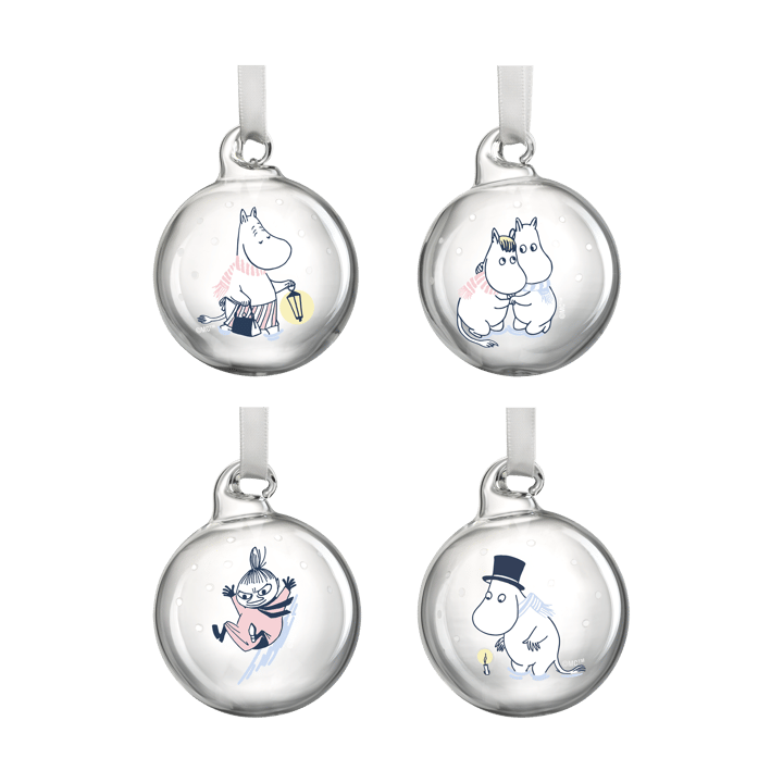 Mumin Weihnachtskugel Ø5 cm 4er-Pack - Let it snow - Muurla