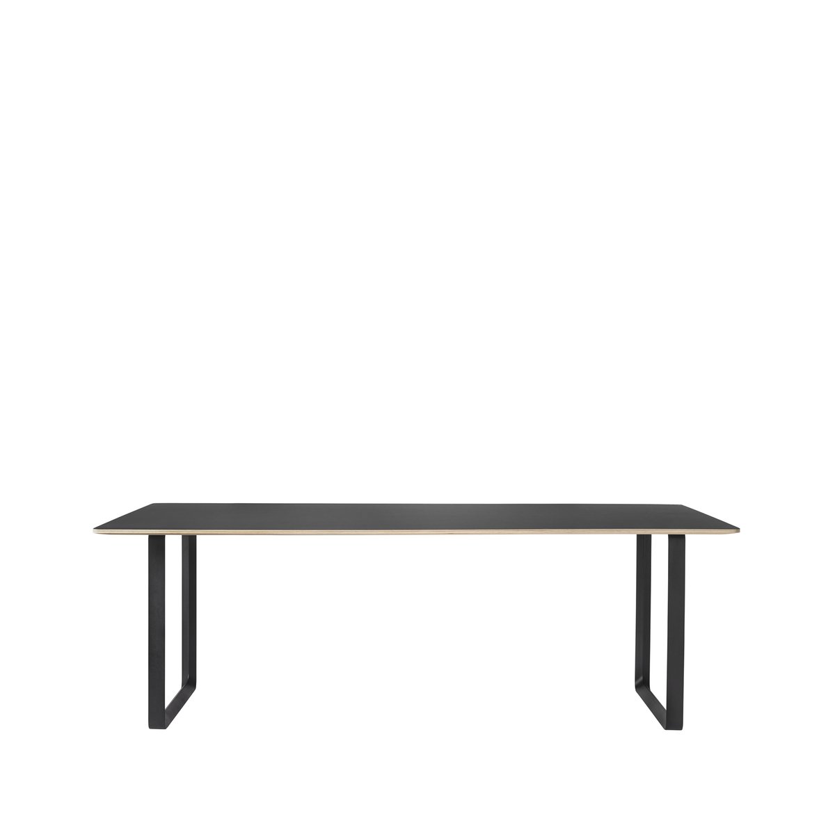 Muuto 70/70 Esstisch 225 x 90cm Black linoleum-Plywood-Sand