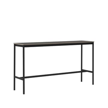 Base High Bartisch - Black linoleum, Schwarzes Gestell, plywoodkant, b50 l190 h105 - Muuto