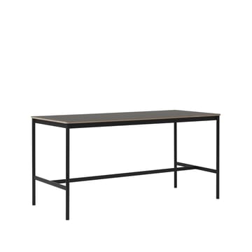 Base High Bartisch - Black linoleum, Schwarzes Gestell, plywoodkant, b85 l190 h95 - Muuto