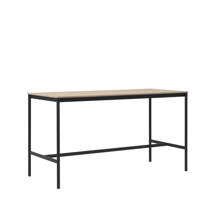 Base High Bartisch, Oak, Schwarzes Gestell, plywoodkant, b85 l190 h105 Muuto