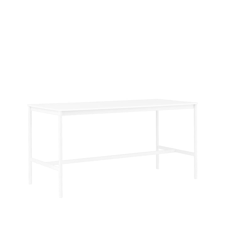 Base High Bartisch, White laminate, Weißes Gestell, abskant, b85 l190 h95 Muuto