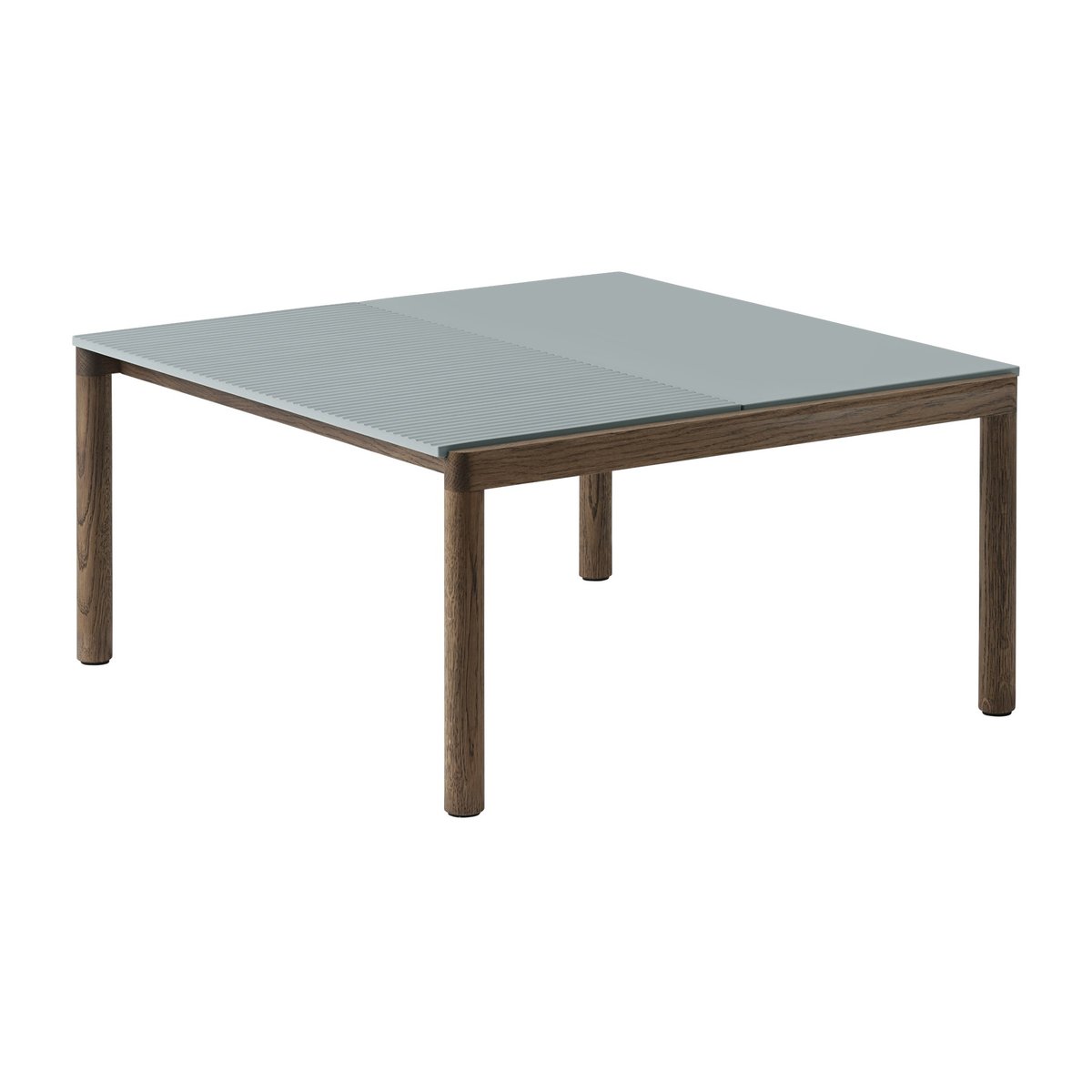 Muuto Couple 1 Plain-1 Wavy Beistelltisch 80 x 84 x 40cm Pale blue-dark oiled oak