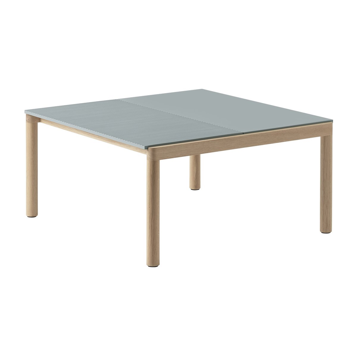 Muuto Couple 1 Plain-1 Wavy Beistelltisch 80 x 84 x 40cm Pale blue-oak