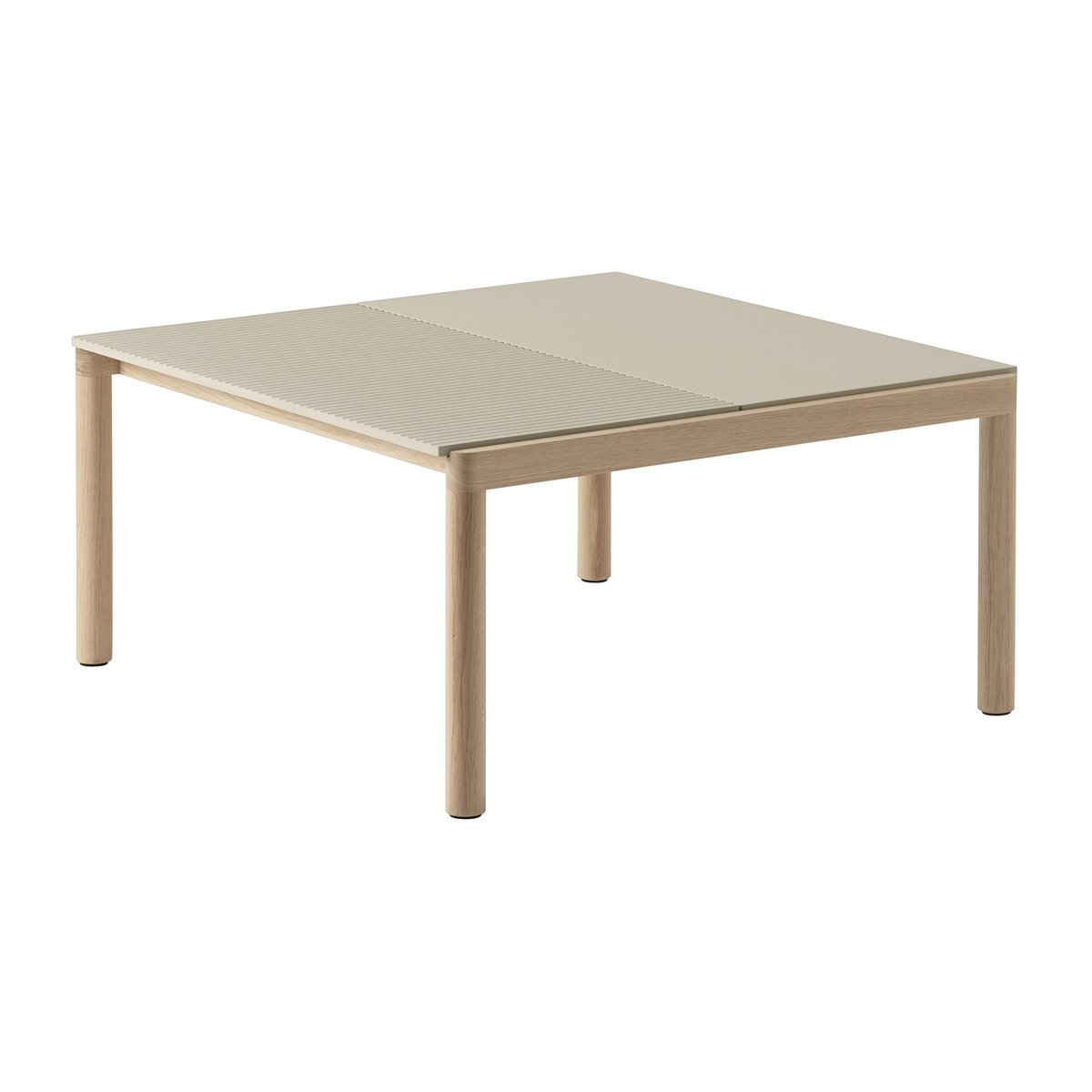 Muuto Couple 1 Plain-1 Wavy Beistelltisch 80 x 84 x 40cm Sand-oak