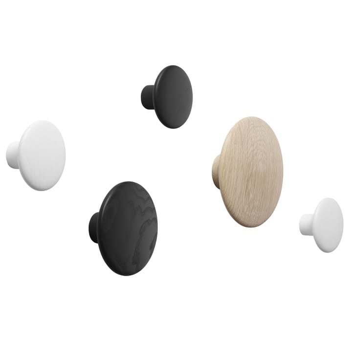 Dots Wandhaken schwarz, Ø13 cm Muuto