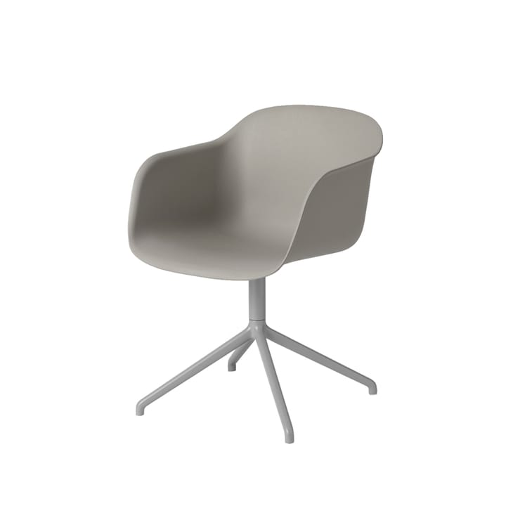 Fiber armchair Bürostuhl mit drehbarem Gestell, Grey, Graues Gestell Muuto