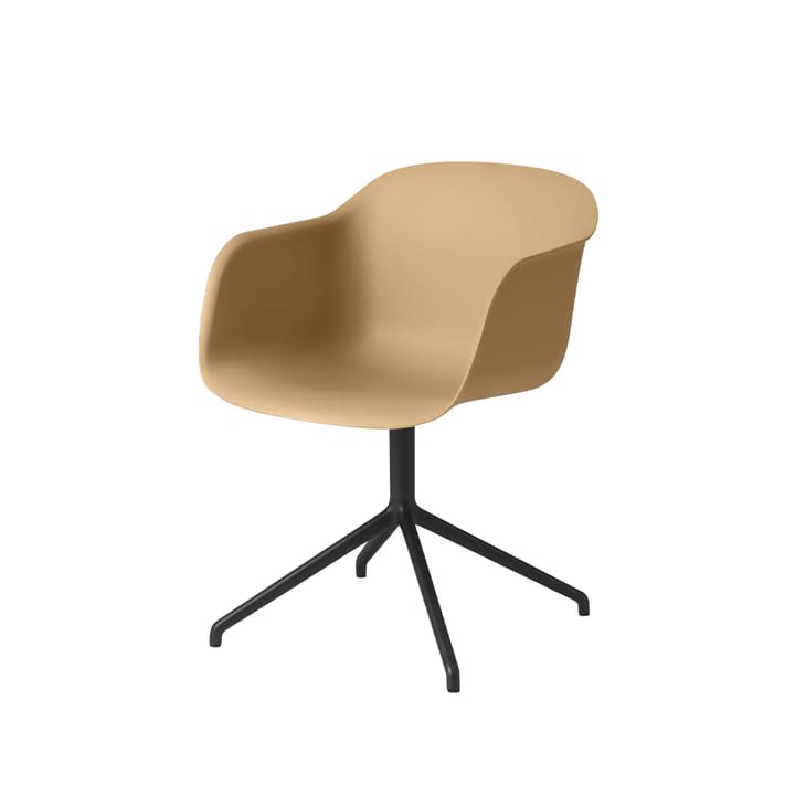 Fiber armchair Bürostuhl mit drehbarem Gestell - Ochre-anthracite black - Muuto