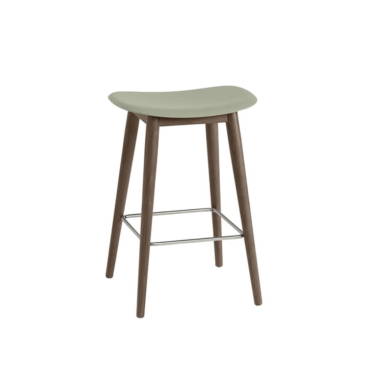 Fiber Bar Stuhl 75 cm - Dusty green, dunklebraun gebeizte Beine - Muuto