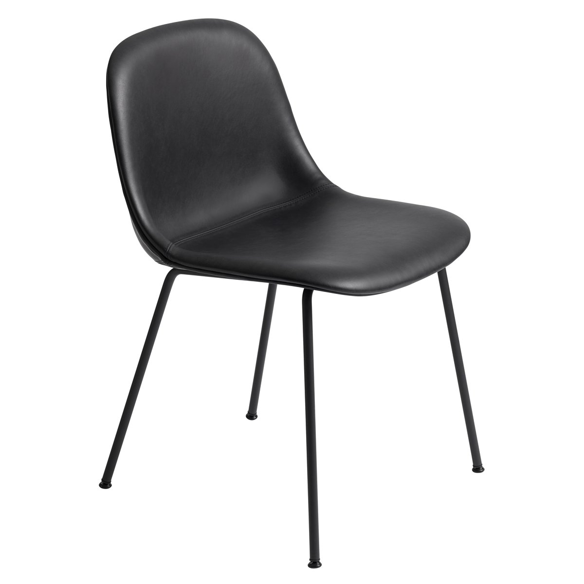 Muuto Fiber Beistellstuhl Refine leather black-Black