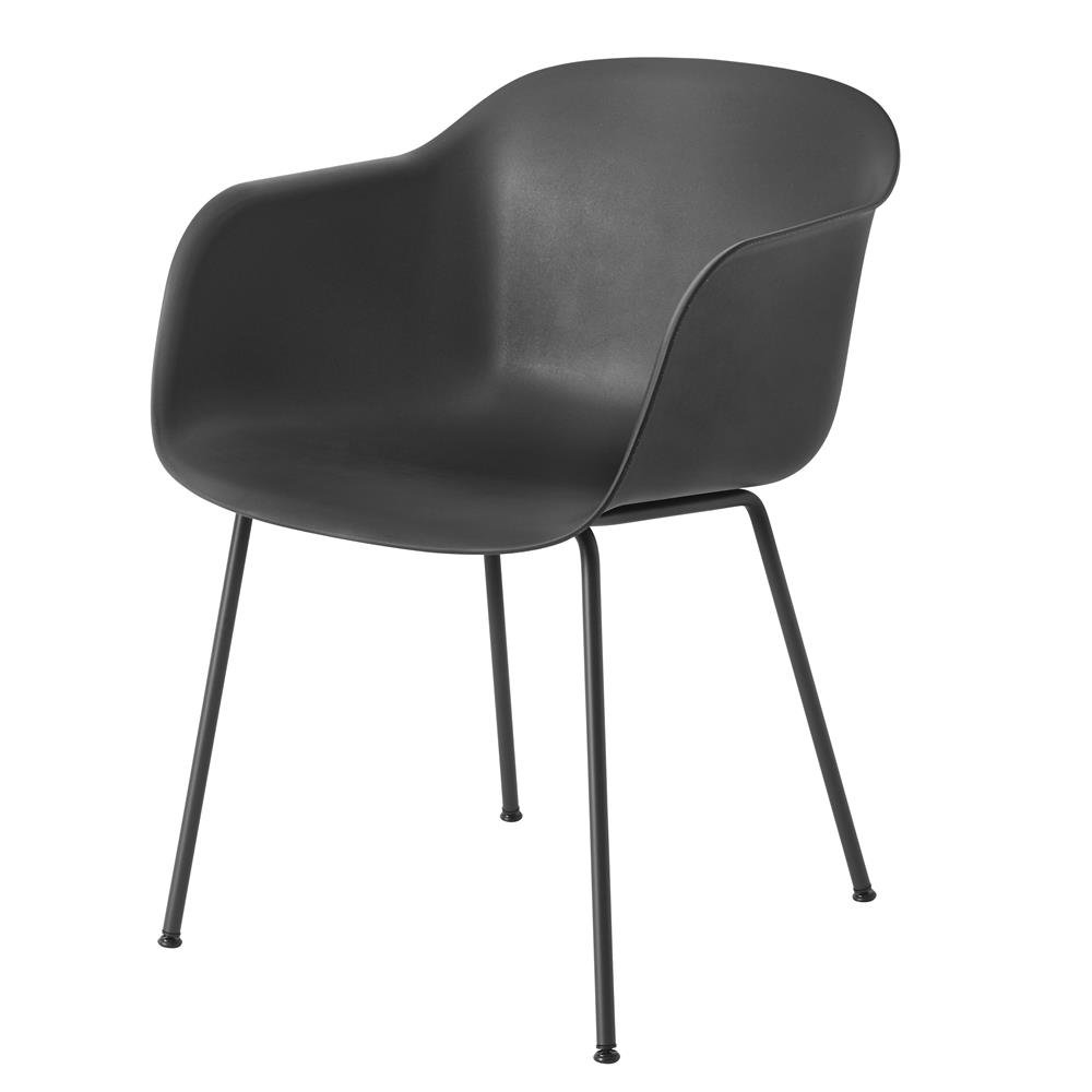 Muuto Fiber chair Stuhl mit Armlehne Schwarz