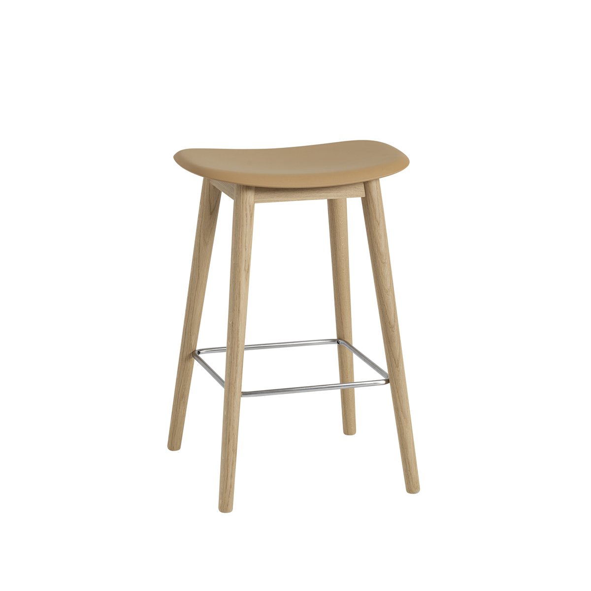 Muuto Fiber counter Stuhl 65 cm Ocker, Eichenholzbeine